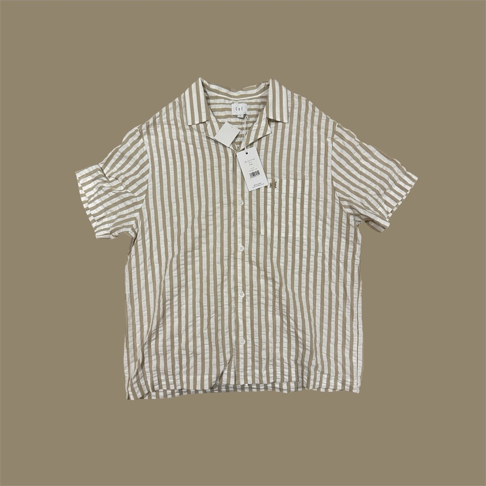 CHE Men’s Striped Beige Shirt